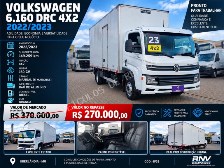 VOLKSWAGEN/6.160 DRC 4X2 2022/2023 Baú de alumínio