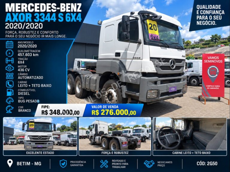 MERCEDES-BENZ/AXOR 3344 S 2020/2020 TETO BAIXO